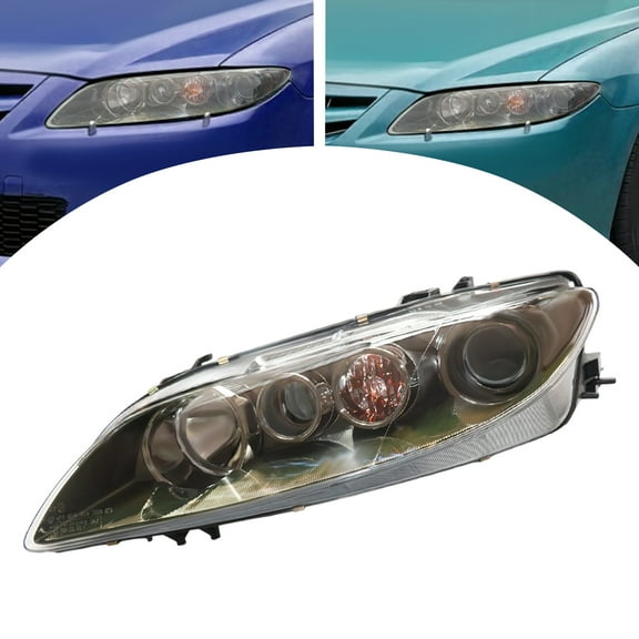 High-Quality Headlight Assembly Fit for 2006-2008 Mazda 6, Clear Lens Black Housing, Halogen Light Source, Direct Replacement