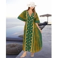 thumbnail image 2 of HAPPY BAY Women's Summer Relaxed Fit Caftan Maxi Robe Sleepwear Loungewear Dashiki House Dresses for Women 2X-3X Sacramento, Stripes, 2 of 5