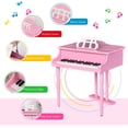 thumbnail image 3 of Pink 30-Key Kids Piano Set with Bench & Music Stand - MDF Toy Instrument for Home Playroom - Durable & Safe Design, 3 of 7