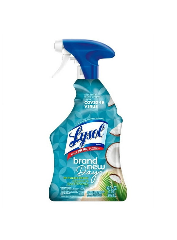 Lysol All-Purpose Cleaner, Sanitizing and Disinfecting Spray, To Clean and Deodorize, Coconut & Sea Minerals Scent, 32oz