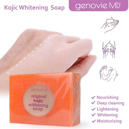 Genovie MD Skincare Kojic Acid Soap Bar for Skin Brightening, Botanical Formula to Lighten Dark Marks on the Skin, Age Spots, Freckles, Sun-Damaged Skin, Acne, and Hormonal Pigmentati