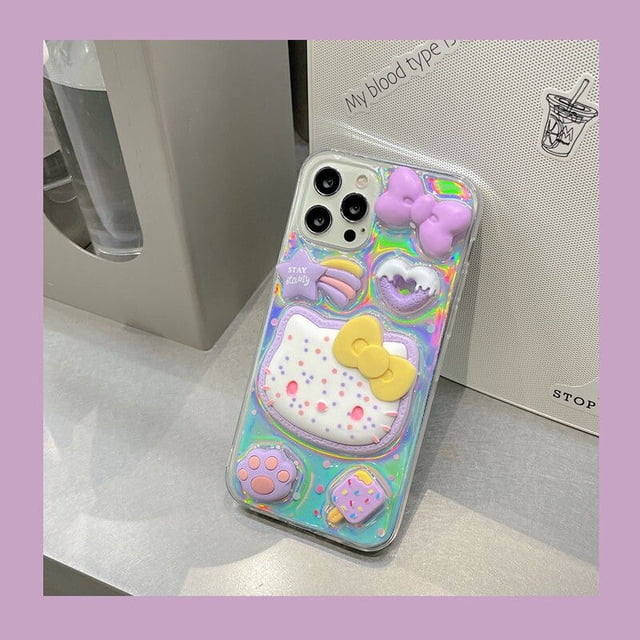 Sanrio-fundas de teléfono estereoscópicas 3D para Samsung S23 Plus S20 FE S23ULTRA S22 21 PLUS S10 5G, Hello Kitty Fivean unisex