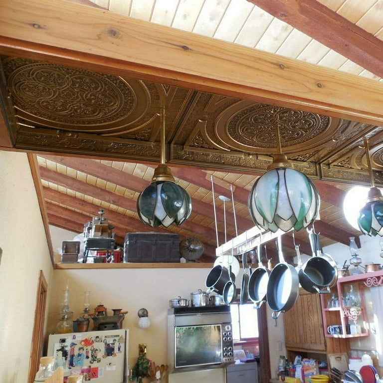 Antique Copper PVC Faux Tin Ceiling Tile 2'x2' - Decorative Glue Up Or Grid Style