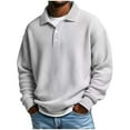 thumbnail image 1 of COM1950s Men's Solid Color Long-Sleeve Lapel Top, 1 of 3