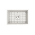 thumbnail image 6 of BOCCHI Contempo Apron Front Fireclay 27 in. Single Bowl Kitchen Sink with Protective Bottom Grid and Strainer in White, 6 of 6