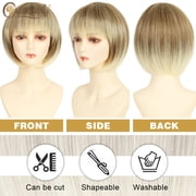 Creamily Short Blonde Bob Wig for Everyday Women – Instant Style Blonde Mix Brown Roots, Lightweight and Breathable for Daily Wear