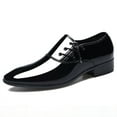thumbnail image 2 of Men's Dress Shoes Classic Business Formal Oxford Casual Comfortable Tuxedo Leather Lace Up Derbys Shoes Black 11, 2 of 8