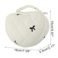 thumbnail image 2 of Unique Bargains Heart-shaped Embroidered Bow Makeup Bag for Travel Beige Polyester, 2 of 6