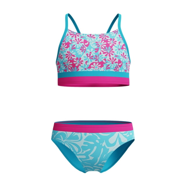 Speedo Bikini Deux Pièces à Bretelles Fines Protection UV pour Fille - Bleu Picton, Taille 7