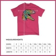 thumbnail image 5 of Tee Hunt Colorful Raptor T-Shirt Dean Russo Neon Dinosaur Pattern Men's Tee, Hot Pink, 3X-Large, 5 of 5