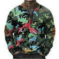 thumbnail image 2 of LEBONYARD Mens Shirts Clearance under $5.00,Mens Hoodies Pullover,Men's Camouflage Print Half Zipper Long Sleeved Top Long Sleeved Round Neck Top/shirt Camouflage XL, 2 of 5