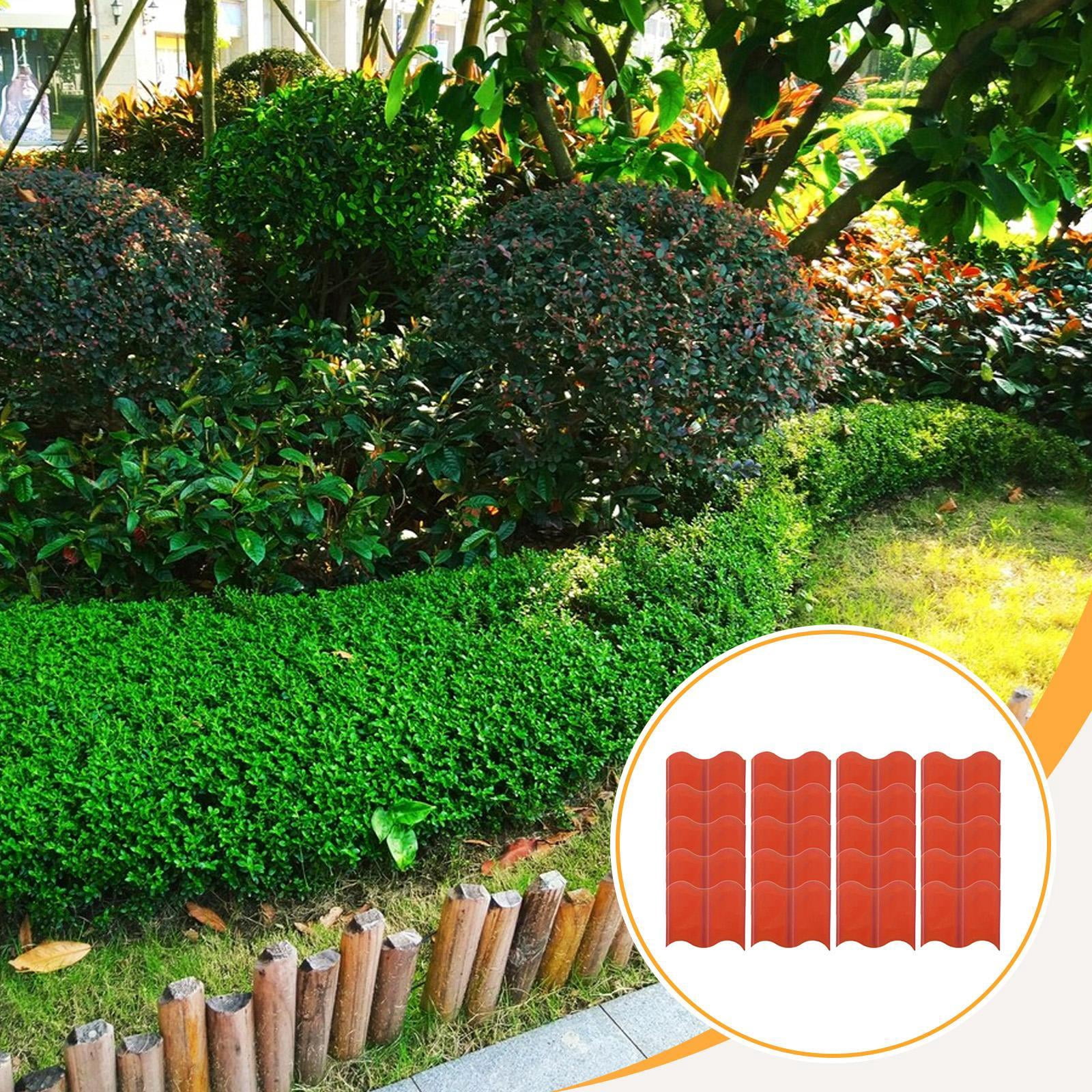 Aymzbd 20 Pieces Garden Edging Border Ornament Yard Edge Walkway Driveway Versatile DIY Red