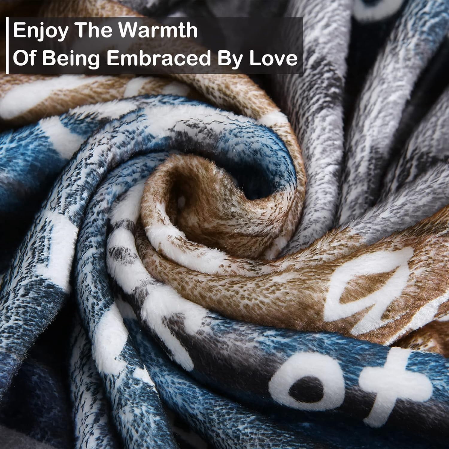 Christian Blanket Birthday Gifts for Women Men, Inspirational Scripture Throw Blanket with Bible Verse Religious Gifts (Navy, 60x80 inch, Navy Letter)