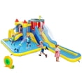 thumbnail image 3 of Qaba 6 in 1 Inflatable Water Slide Park, Kids Bounce House with Splash Pools, 2 Slides, Trampoline, Climbing Wall, Cannon, Basketball Hoop, 3 of 10