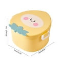 thumbnail image 3 of Linnome Cute Children's Peach Compartment Lunch Box Small Fresh Fruit Shaped Complementary Food Box Portable Picnic Bento Box in Yellow, 3 of 7