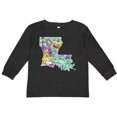 thumbnail image 3 of Inktastic Mardi Gras Louisiana Map Celebration Boys or Girls Long Sleeve Toddler T-Shirt, 3 of 5