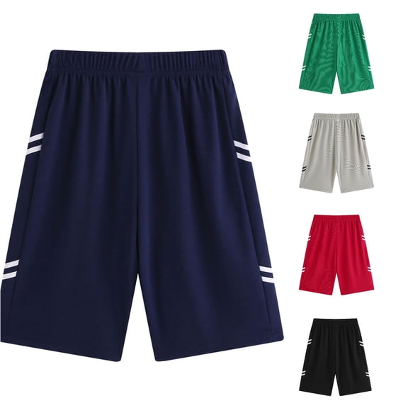SGMVNU Boys Basketball Shorts Elastic Waist Stretch Athletic Sports Shorts Summer Lightweight Running Shorts Activewear, Size 4-5 Years, Navy