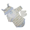 thumbnail image 1 of Conjunto de 18 Muñecos para Bebé Recién Nacido, Mameluco a Rayas + Calcetines + Gorro + Baberos, 1 of 9