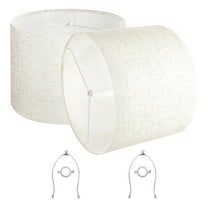 VEVOR Drum Lamp Shade 2 Set, 16 in Top x 16 in Bottom x 12 in High, Large Lampshade with Harp, Replacement Lamp Shade for Table Lamps Floor Lamps Pendant Lights, Easy Assembly Required (Light Linen)