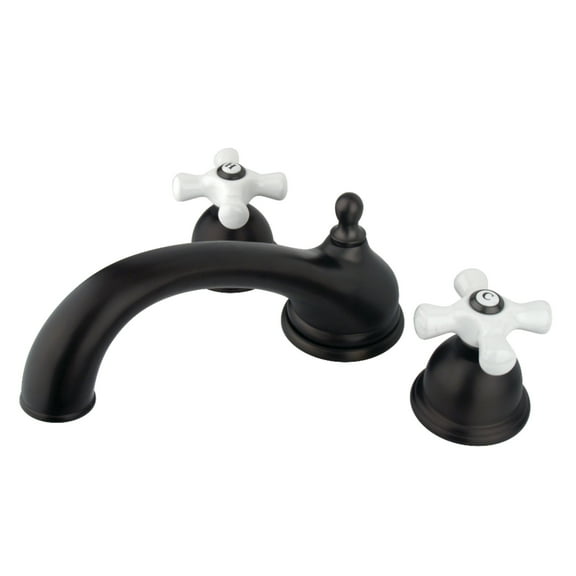 Kingston Brass KS3355PX Vintage Two-Handle Deck Mount Roman Tub Faucet, Oil Rubbed Bronze