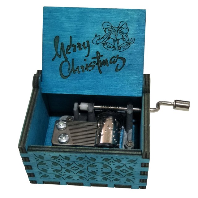Wooden Hand Crank Music Box Classic Vintage Wood Handmade Musical Box