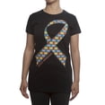 thumbnail image 1 of Womens Autism Awareness Ribbon Short-Sleeve T-Shirt - Black - X-Large, 1 of 1