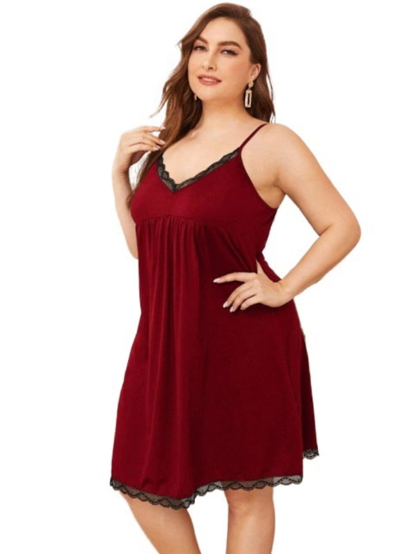 Women Sexy Dress Plus Size Nightgowns Sleeveless Lingerie,Spaghetti Strap Babydoll Nightdress 