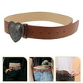 thumbnail image 6 of Heart Buckle Belt Women: Wide Waist Belt For Jeans & Dresses - Rustic Couture Style Waistband For Casual Outfits & Vintage-Inspired Looks, 6 of 7