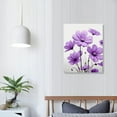 thumbnail image 4 of Flowers Wall Art Canvas Pictures Purple Wildflowers Black and White Background 3 Piece Canvas Art Blossom Contemporary Artwork for Home Decoration Office Kitchen Wall Decor, 4 of 4
