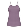 thumbnail image 4 of Taqqpue Womens Built-in Bra Tank Tops Sleeveless Casual Shirts Ribbed Fitted Spaghetti Strap Top Padded Sports Bra Fitness Workout Running Shirts, 4 of 4
