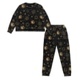 thumbnail image 5 of SCRAWLGOD Galaxy Moon Pajamas for Women Long Sleeve and Pants Pajama Set with Pockets Crewneck Graphic Pjs Fall Size M Comfortable 2-Piece Lounge Set, 5 of 7
