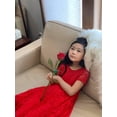 thumbnail image 3 of Little Dress Shoppe, LLC Fancy Red Lace Twirly Dress, Female Toddler Knee Length Frock Dress., 3 of 9