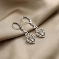 thumbnail image 4 of Charmsy Heart Earrings for Women | Rhodium-Plated Celtic Knot Dangle Earrings, 4 of 6