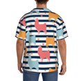 thumbnail image 5 of Gaeub Colorful Llama Men's Lapel Short Sleeve Shirt, Relaxed Fit Shirt, Soft and Breathable for Outdoors Party Travel - X-Large, 5 of 7