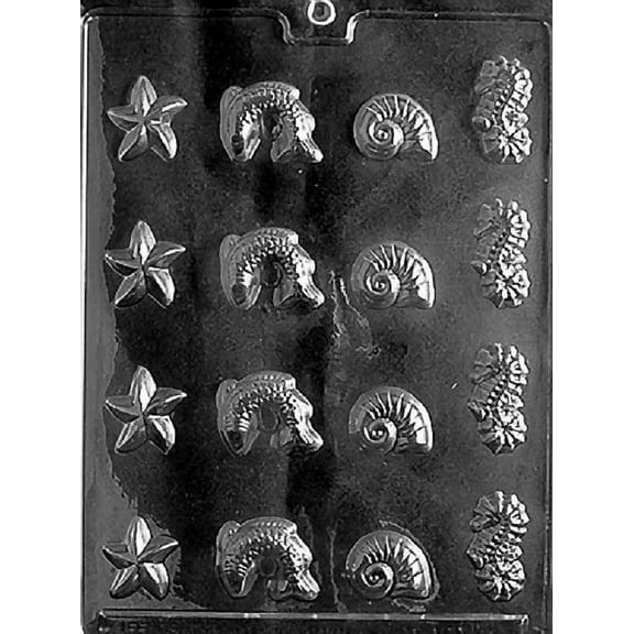 Grandmama's Goodies N005 Sea Assortment Chocolate Candy Soap Mold with Exclusive Molding Instructions