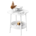 thumbnail image 6 of Fogcroll Small Coffee Table Flower Shaped Desktop Tea Table Modern Style End Table with 2-Tier Living Room Center Minimalist Display Smooth Surface, 6 of 13