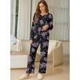 thumbnail image 4 of MINTREUS Women's Pajamas Long Sleeves Tops and Long Pants Set Oversized 2 Pajamas Sets, 4 of 9
