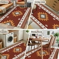 thumbnail image 6 of Southwest Area Rug 3x5 FT, Non Slip Entryway Bedside Carpet, Western Brown Beige Geometric Abstract Art Wooden Washable Soft Floor Carpet Indoor Mat Throw Rug for Dorm Kitchen Home Office, 6 of 9