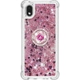 thumbnail image 2 of case for Samsung Galaxy A01 Core Case with Creativity Clear Quicksand Glitter Flowing Liquid Floating Soft TPU Case w/Stand Bling Diamond Sparkle Phone Cover for Samsung Galaxy A01 Core  Rose Gold, 2 of 14