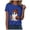 Blue, variant on Fall V Neck T Shirt Funny Halloween Thanksgiving Graphic Tee Casual Family Halloween Cos Tops