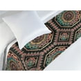 thumbnail image 3 of Ethnic Bed Runner, Traditional Style Blossom Inspired Chevron Pattern on Darkened Backdrop, Decorative Accent Bedding Scarf for Hotels Homes & Guest Rooms, Twin, Black Pale Orange Rose, by Ambesonne, 3 of 3