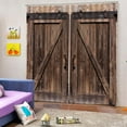 thumbnail image 3 of LYUMO Wooden Curtains 2 Panels 67" x 79" Blackout Curtain Wood Door Window Curtain Barn Door Grommet Drapes for Laundry Room, 3 of 8