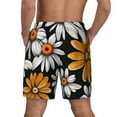 thumbnail image 4 of Uemuo Yellow White Daisy Pattern Pattern Mens Swim Trunks Quick Dry Board Shorts with Mesh Lining, Stretch Beach Shorts Quick Dry No-Chafing Board Shorts-X-Large, 4 of 9