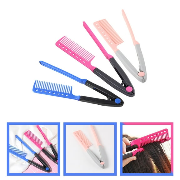 Yardwe 3Pcs V Shaped Hair Straightener Comb For Women And Hair Stylists Smoothing Hair Brush Home Use Salon Use