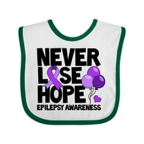 Inktastic Never Lose Hope Epilepsy Awareness with Balloons and Purple Ribbon Boys or Girls Baby Bib