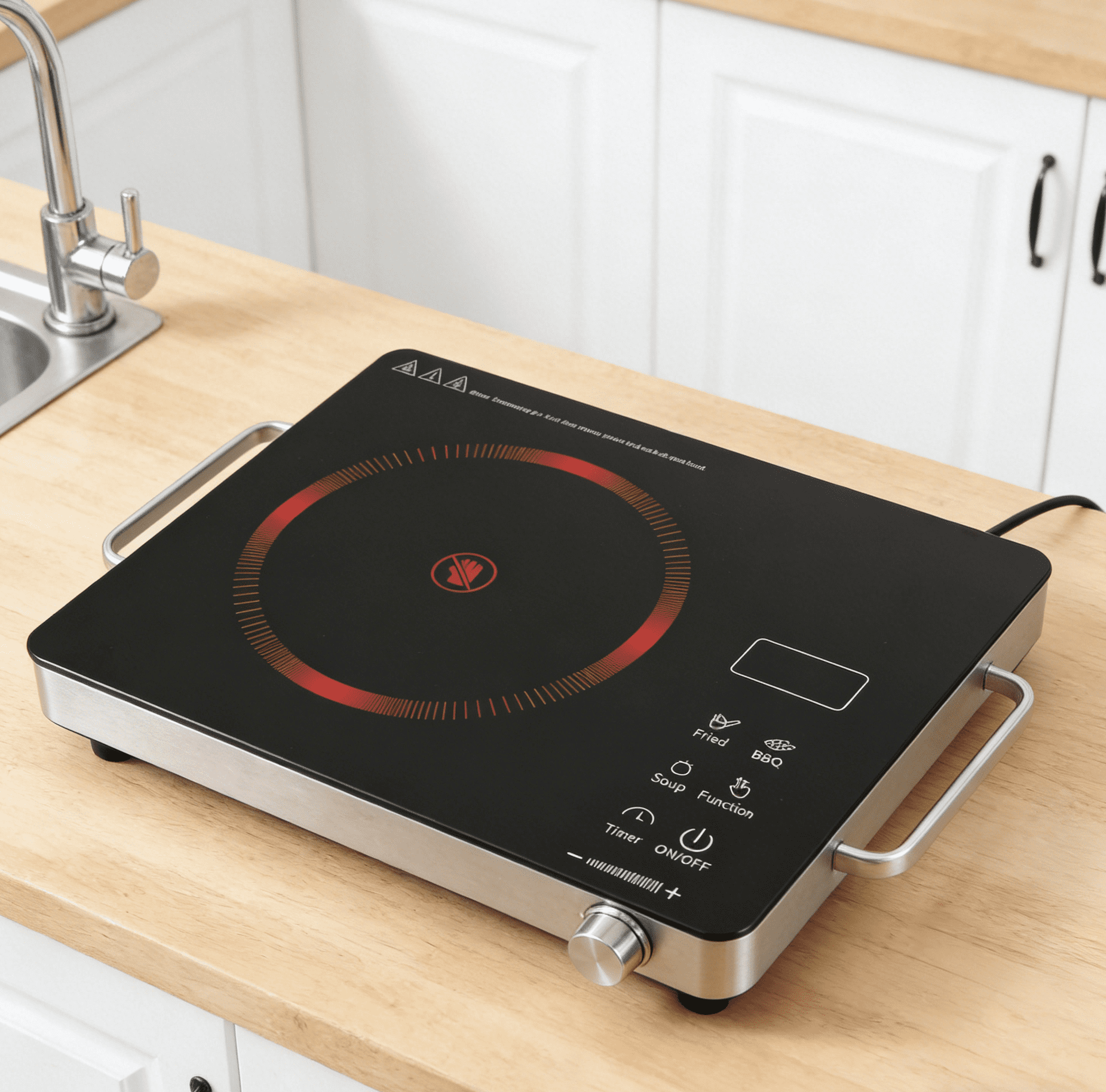 REDUSK Countertop Infrared Single Burner,2200W Single Burner Electric Cooktop, Hot Plate for Cooking, Electric Stove with Sensor Touch Control.