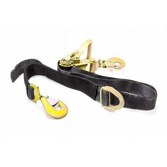 Tie 4 Safe RT42-10-BL-12 2 in. x 10 ft. Combo Ratchet & Axle Strap with Twist Hook & Adjustable Axle Strap, Black - 12 Piece