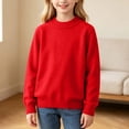 thumbnail image 2 of Guluxicc Kids Girls Turtleneck Cable Knit Sweater Long Sleeve Chunky Pullover Sweaters Fall Winter Loose Tops 3-8 Years, 2 of 9