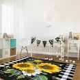 thumbnail image 2 of Area Rugs Indoor Non-Slip Rectangle Rug 4x6 Ft Sunflowers Vintage Floral Bee Farmhouse Black Buffalo Plaid Rug Rubber Backing Floor Mats Non Shedding Home Decor Carpet for Entryway Living Room, 2 of 8