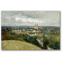 Trademark Fine Art "General Veiw of the Town" Canvas Wall Art by Jean Baptiste Corot